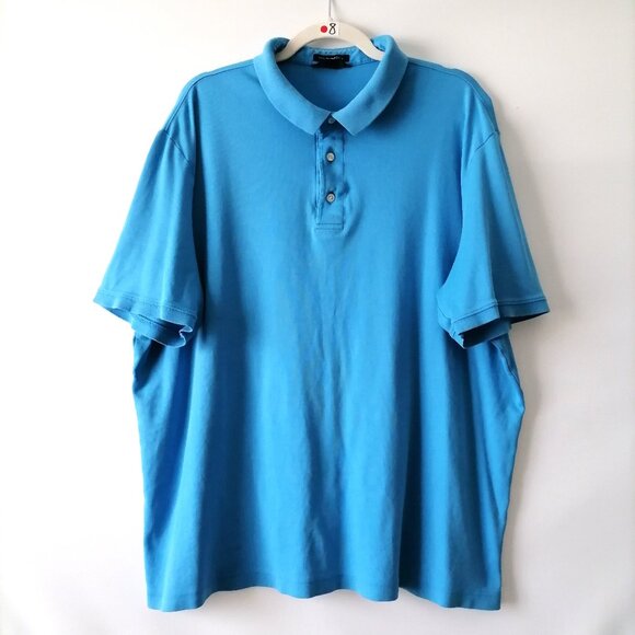 Lands' End Mens Blue Short Sleeve Collared Polo Shirt Size XXL - Picture 1 of 7